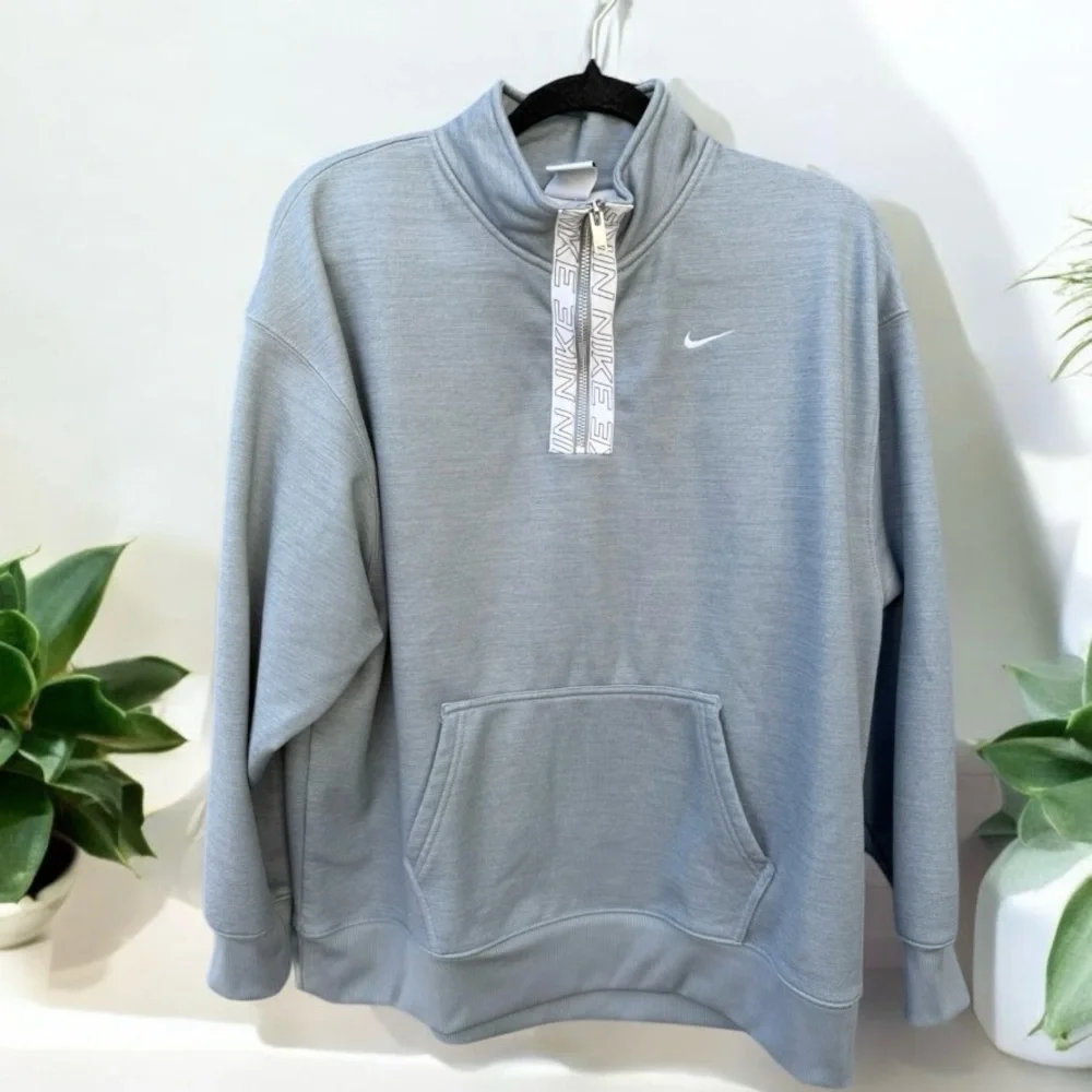 Nike Therma-FIT 1/2-Zip Training Top Heather Gray Large